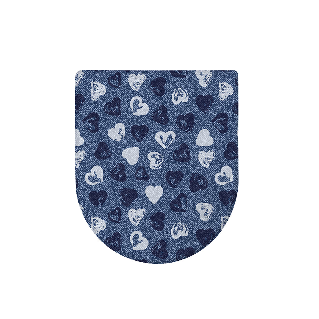 Heart Denim Jeans Pattern Print Toilet Lid Cover