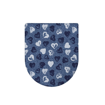 Heart Denim Jeans Pattern Print Toilet Lid Cover