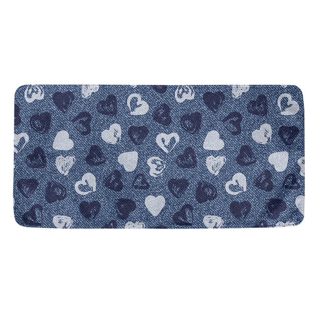 Heart Denim Jeans Pattern Print Towel