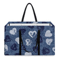 Heart Denim Jeans Pattern Print Utility Tote Bag