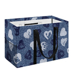 Heart Denim Jeans Pattern Print Utility Tote Bag