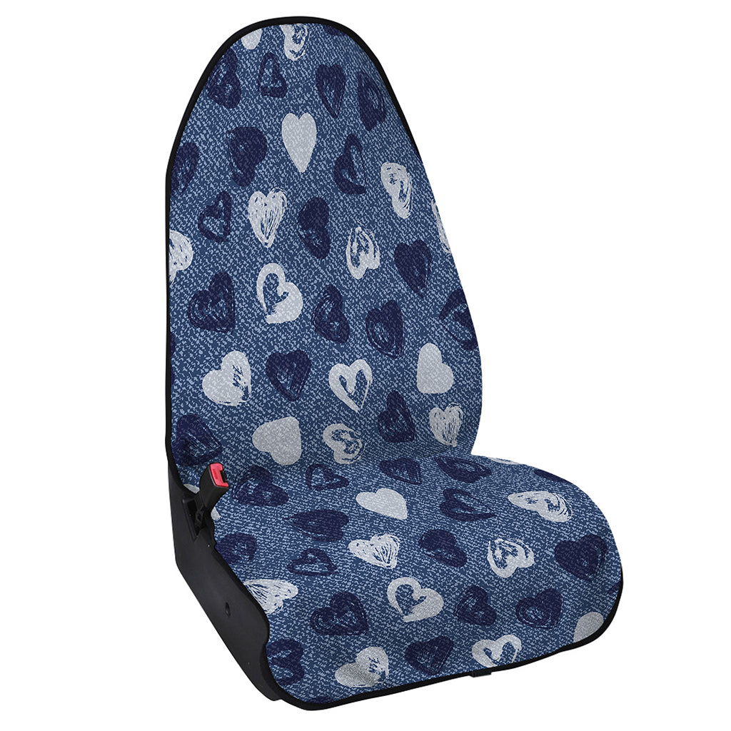 Heart Denim Jeans Pattern Print Waterproof Car Seat Cover