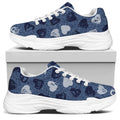 Heart Denim Jeans Pattern Print White Chunky Shoes