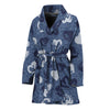 Heart Denim Jeans Pattern Print Women's Bathrobe