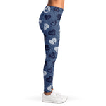 Heart Denim Jeans Pattern Print Women's Leggings