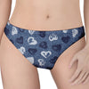 Heart Denim Jeans Pattern Print Women's Thong