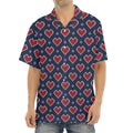 Heart Knitted Pattern Print Aloha Shirt
