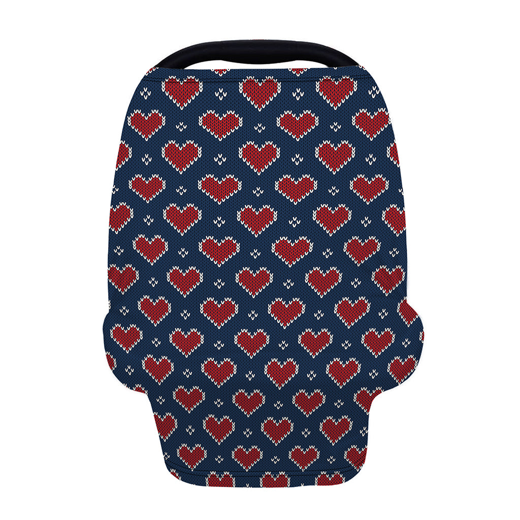 Heart Knitted Pattern Print Baby Seat Cover