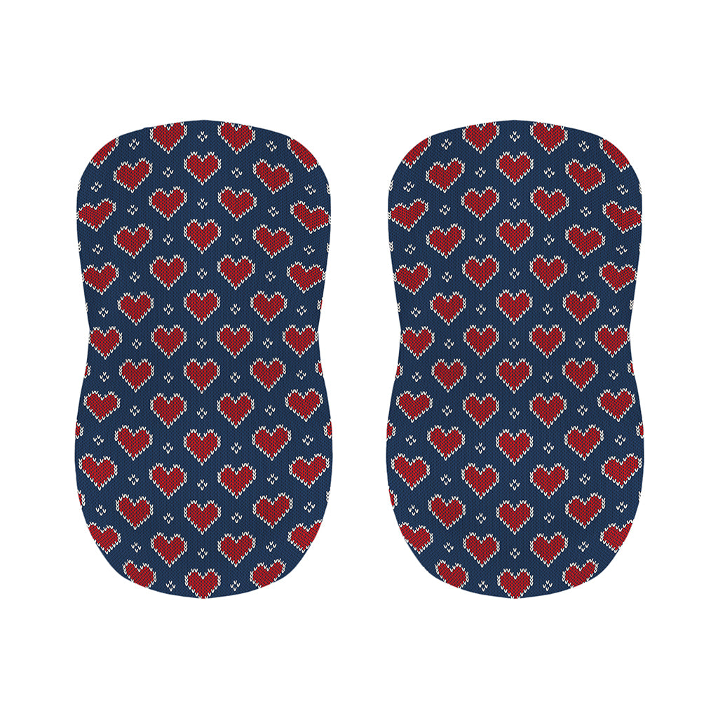 Heart Knitted Pattern Print Bar Stool Covers