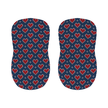 Heart Knitted Pattern Print Bar Stool Covers