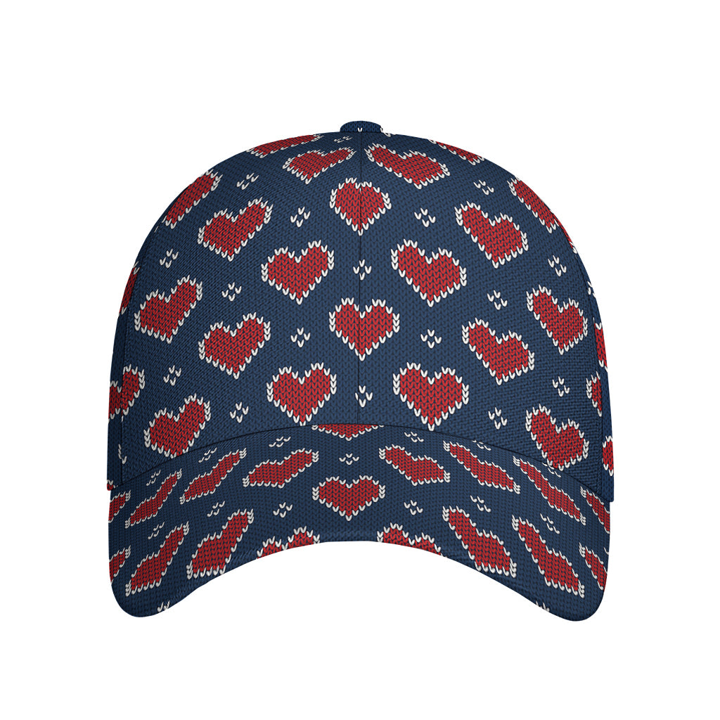 Heart Knitted Pattern Print Baseball Cap