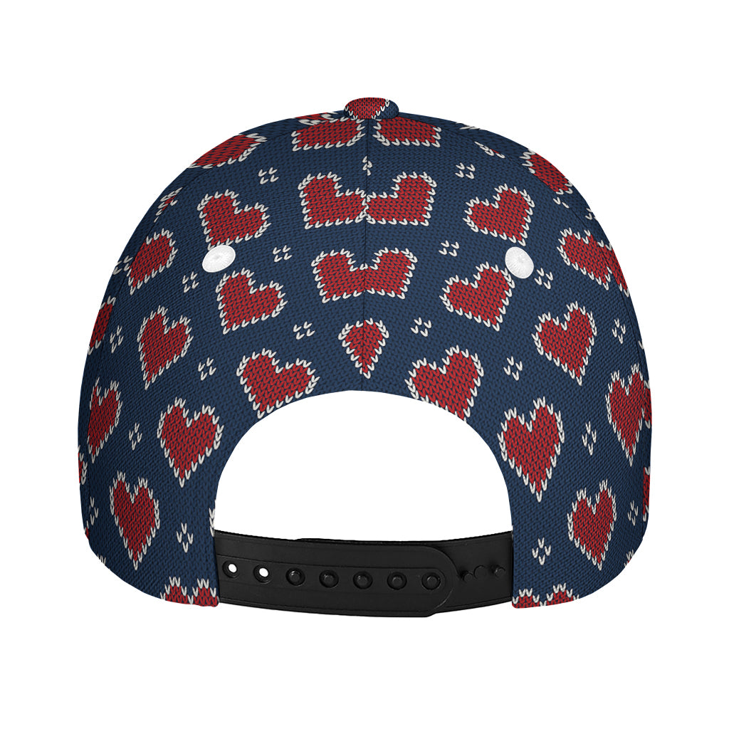 Heart Knitted Pattern Print Baseball Cap