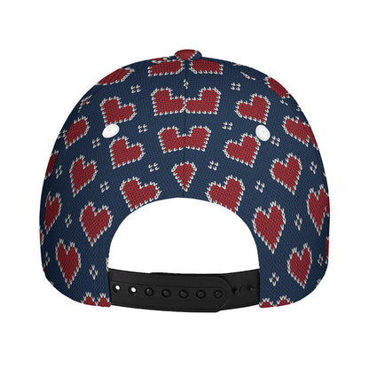 Heart Knitted Pattern Print Baseball Cap