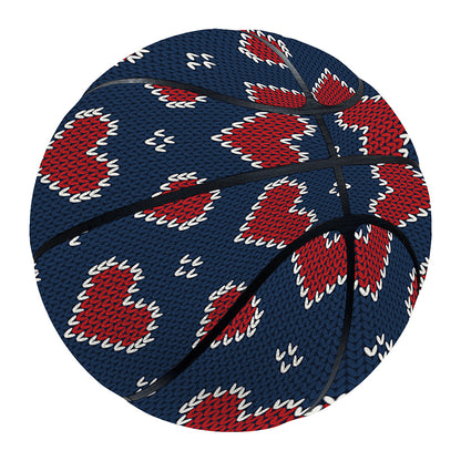 Heart Knitted Pattern Print Basketball