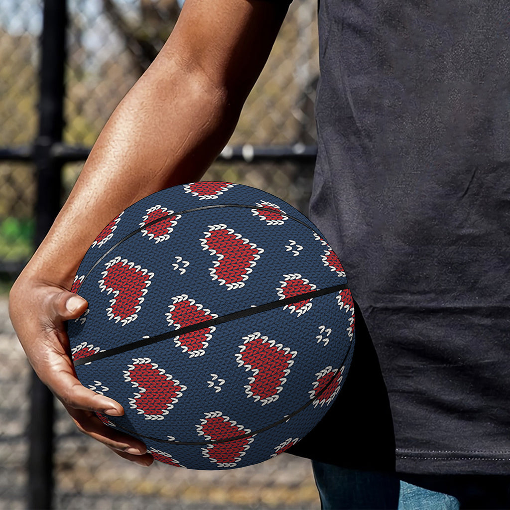 Heart Knitted Pattern Print Basketball