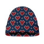Heart Knitted Pattern Print Beanie