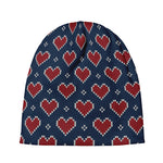 Heart Knitted Pattern Print Beanie
