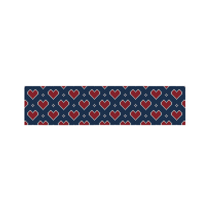 Heart Knitted Pattern Print Bed Runner