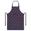 Heart Knitted Pattern Print Bib Apron With Pocket