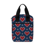 Heart Knitted Pattern Print Bible Tote Bag