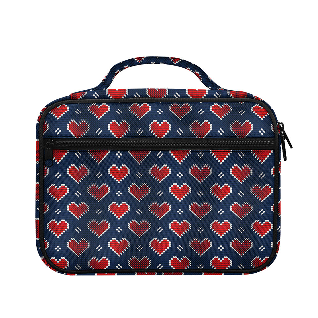 Heart Knitted Pattern Print Briefcase Bible Bag