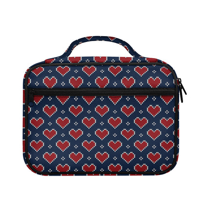 Heart Knitted Pattern Print Briefcase Bible Bag
