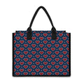 Heart Knitted Pattern Print Canvas Tote Bag