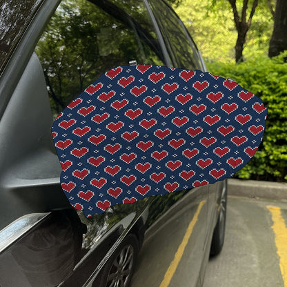 Heart Knitted Pattern Print Car Side Mirror Covers