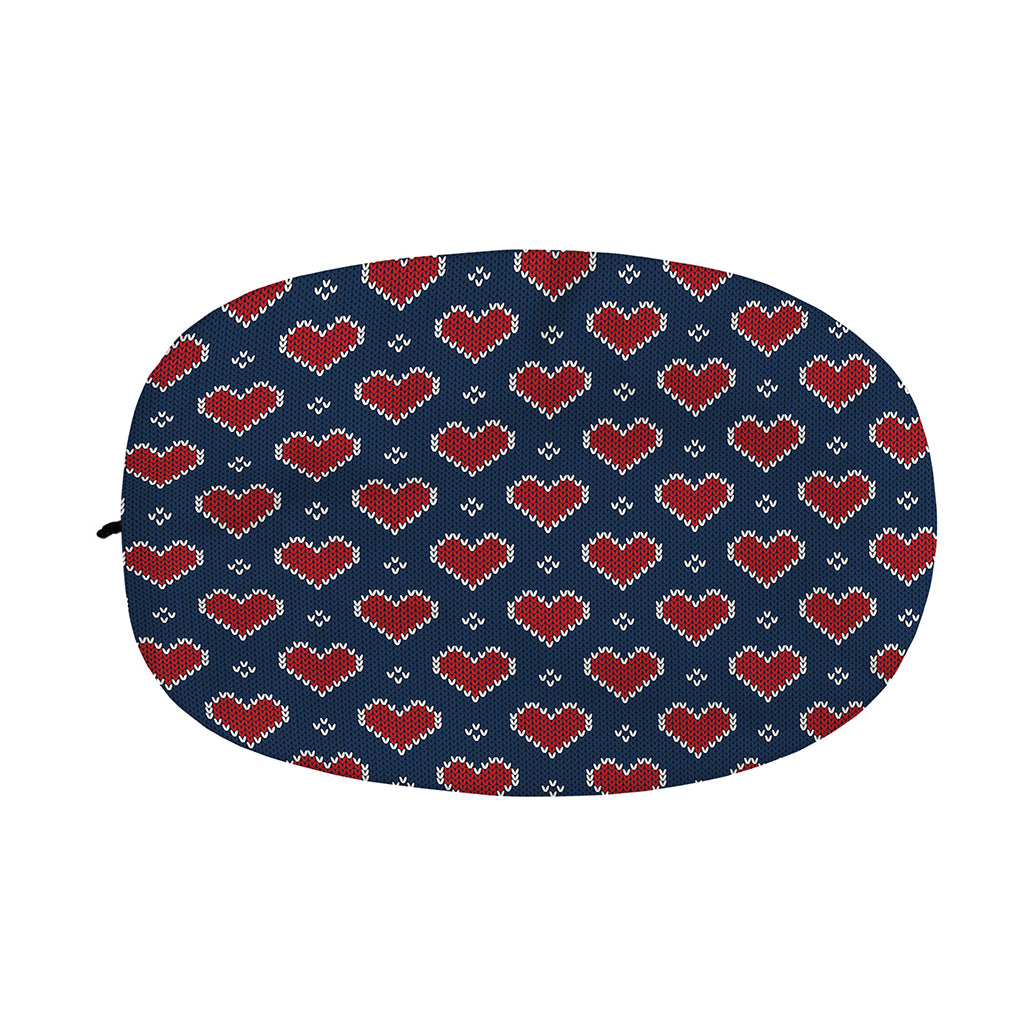 Heart Knitted Pattern Print Car Side Mirror Covers