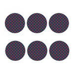 Heart Knitted Pattern Print Coaster Set
