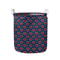 Heart Knitted Pattern Print Collapsible Laundry Basket
