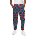 Heart Knitted Pattern Print Cotton Sweatpants