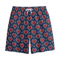 Heart Knitted Pattern Print Cotton Shorts
