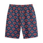 Heart Knitted Pattern Print Cotton Shorts