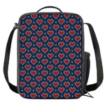 Heart Knitted Pattern Print Crossbody Lunch Bag