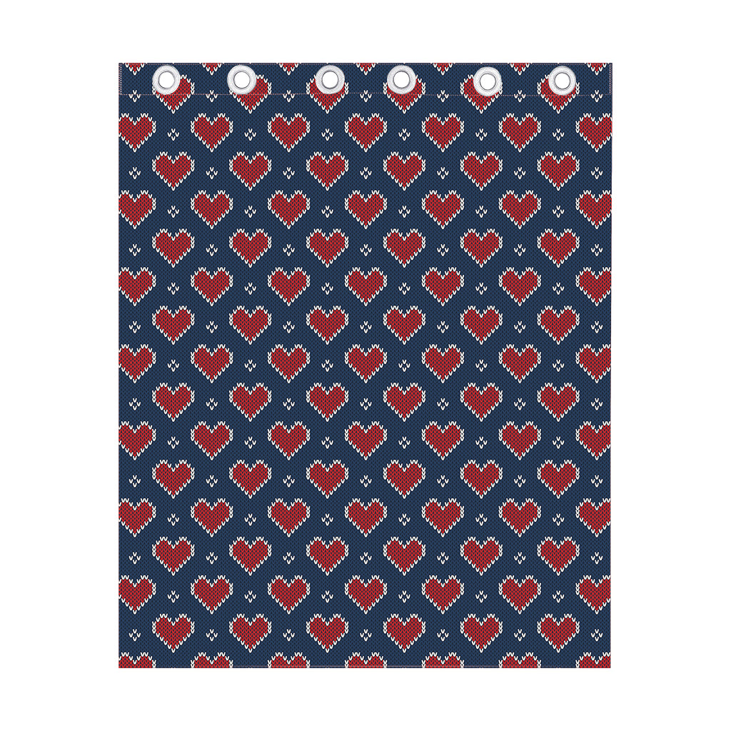 Heart Knitted Pattern Print Curtain