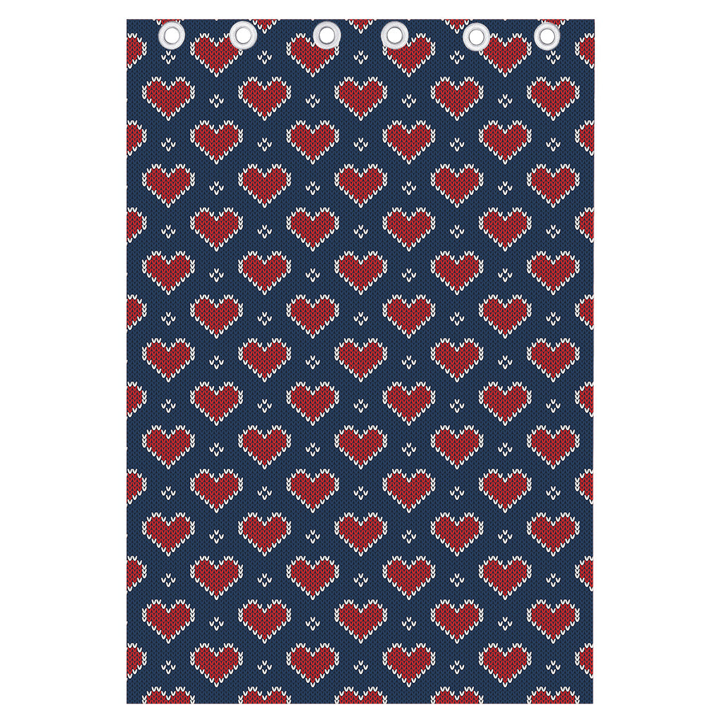 Heart Knitted Pattern Print Curtain