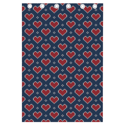 Heart Knitted Pattern Print Curtain