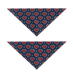 Heart Knitted Pattern Print Dog Bandana