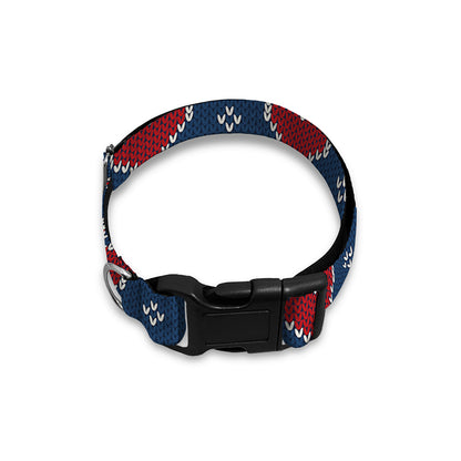 Heart Knitted Pattern Print Dog Collar