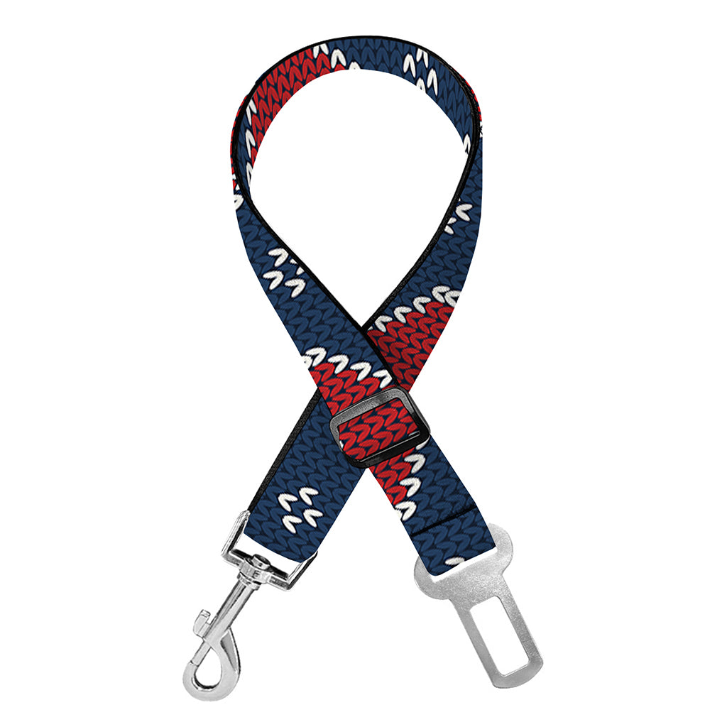 Heart Knitted Pattern Print Dog Seat Belt