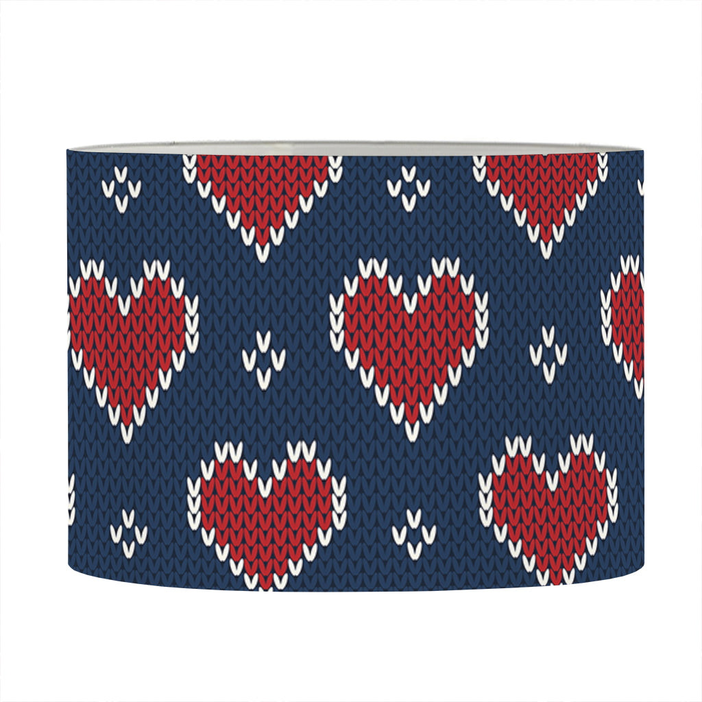 Heart Knitted Pattern Print Drum Lamp Shade