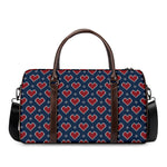 Heart Knitted Pattern Print Duffle Bag