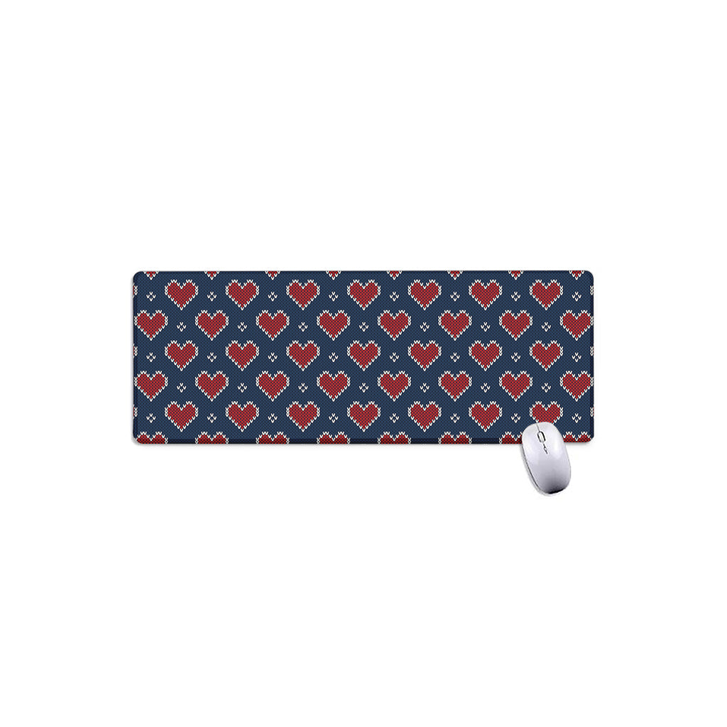 Heart Knitted Pattern Print Extended Mouse Pad