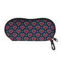 Heart Knitted Pattern Print Glasses Case