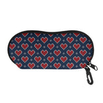 Heart Knitted Pattern Print Glasses Case