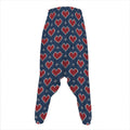 Heart Knitted Pattern Print Hammer Pants