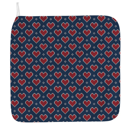 Heart Knitted Pattern Print Hand Towel