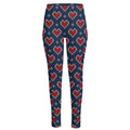 Heart Knitted Pattern Print High-Waisted Pocket Leggings