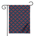 Heart Knitted Pattern Print House Flag